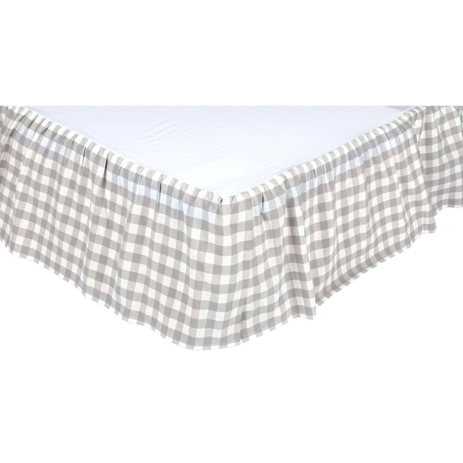April & Olive Annie Buffalo Grey Check Queen Bed Skirt 60x80x16 By VHC Brands