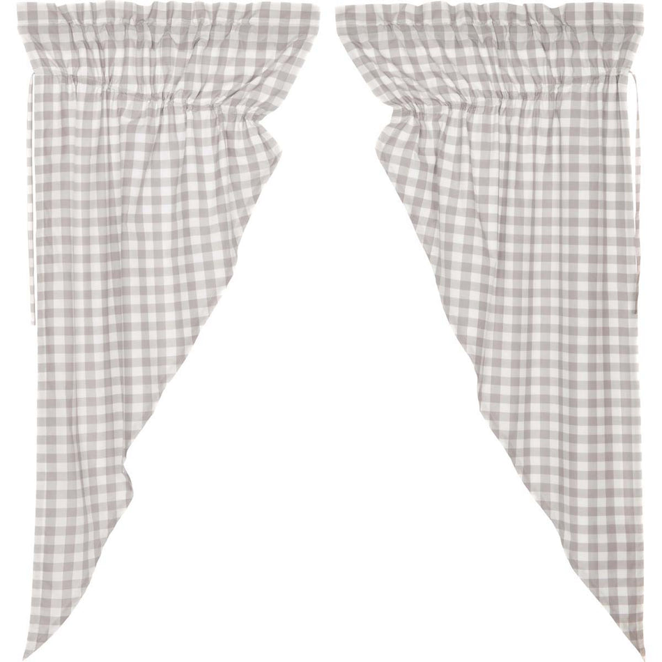 April & Olive Annie Buffalo Grey Check Prairie Short Panel Set of 2 63x36x18 By VHC Brands