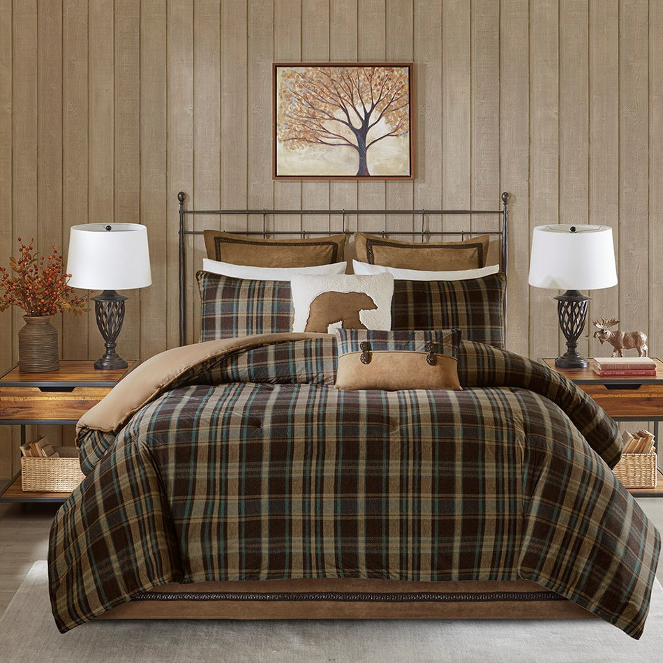 Hadley Plaid Oversized Cozy Spun Comforter Set - Multicolor - Queen Size