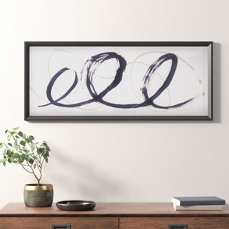 Madison Park Abstract Ambit Contrast Black Framed Graphic Wall Art - Black