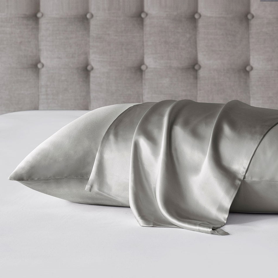 Silk 100% Mulberry Single Pillowcase - Grey - Queen Size