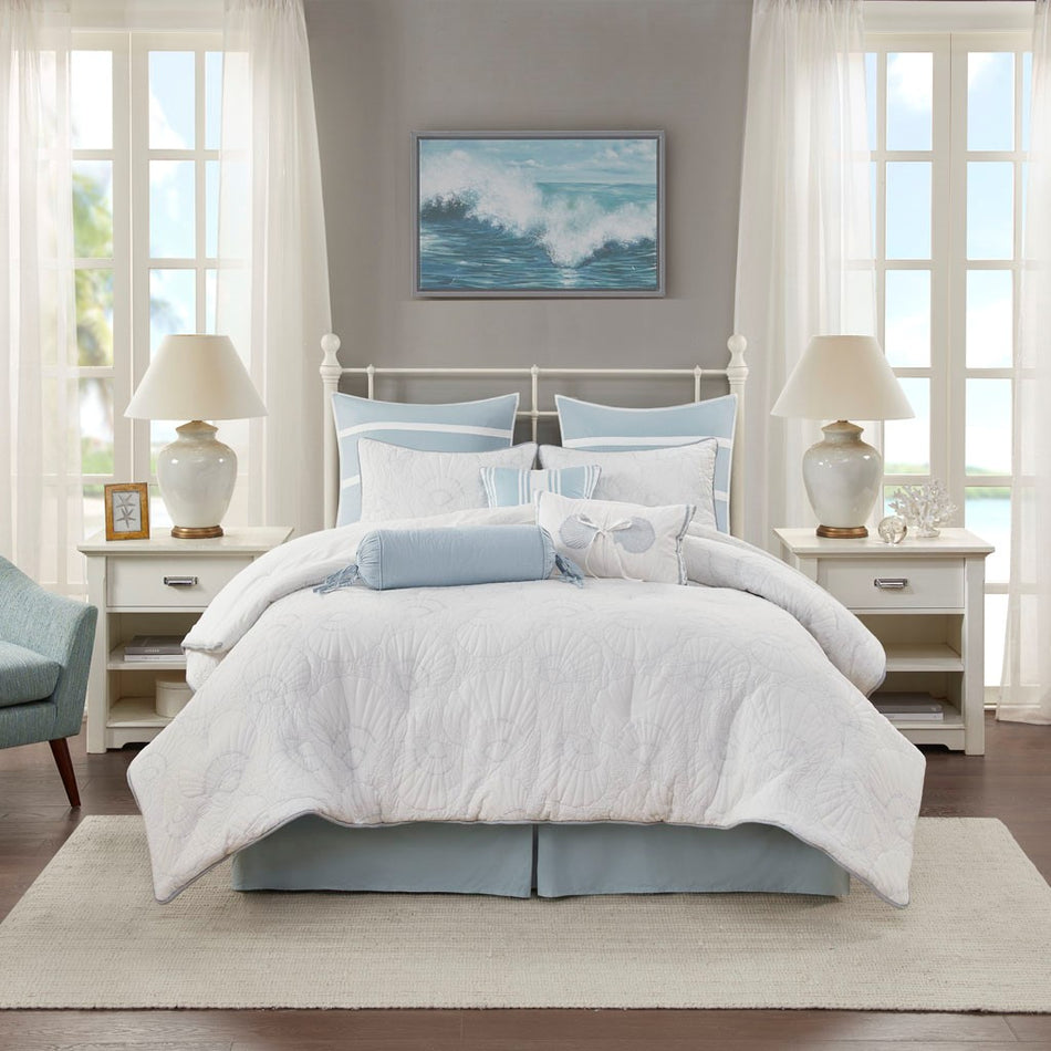 Crystal Beach Comforter Set - White - King Size