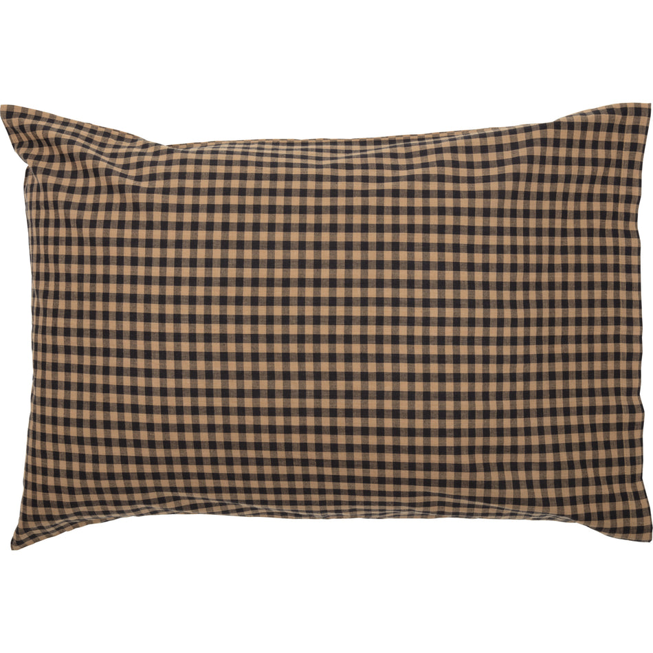 Mayflower Market Black Check Star Standard Pillow Case Set of 2 21x30 By VHC Brands