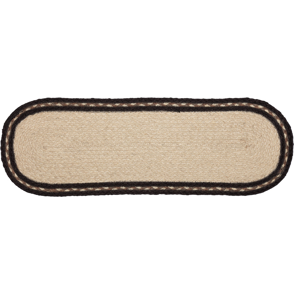 April & Olive Sawyer Mill Charcoal Creme Farmhouse Jute Oval Runner 8x24 By VHC Brands