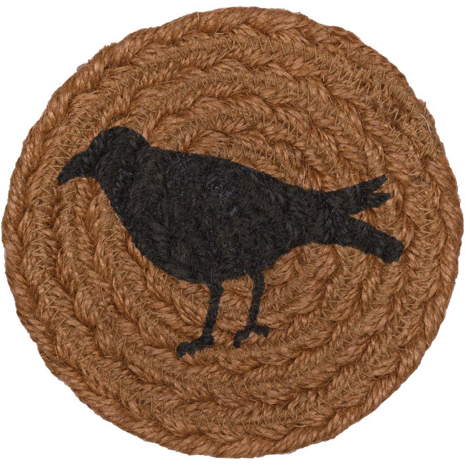 Mayflower Market Heritage Farms Crow Jute Coaster Set of 6 By VHC Brands
