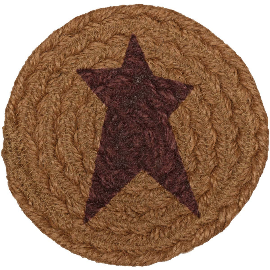 Mayflower Market Heritage Farms Star Jute Coaster Set of 6 By VHC Brands