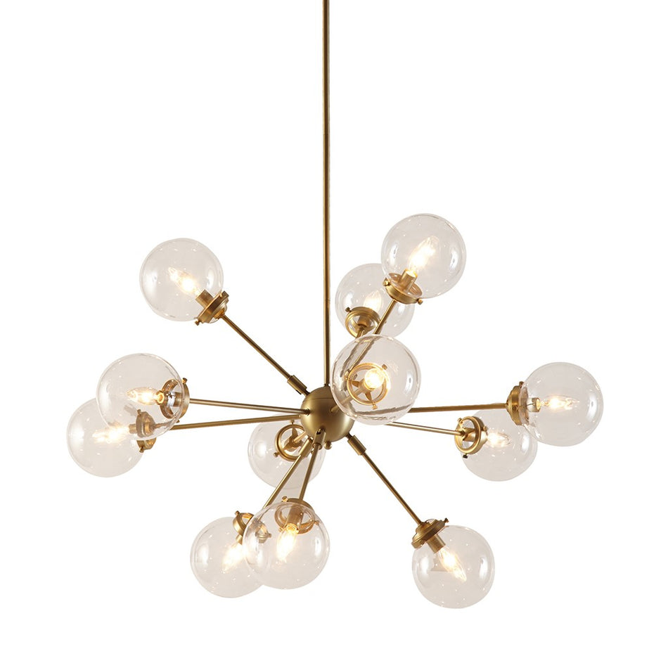 Paige 12-Light Chandelier with Oversized Globe Bulbs - Gold