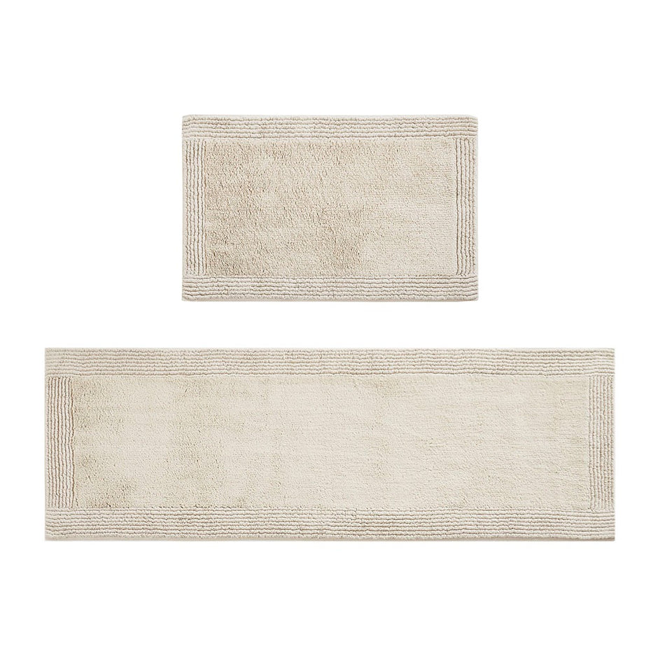 Splendor 100% Cotton Tufted 3000 GSM Reversible Bath Rug - Natural - 21x34"