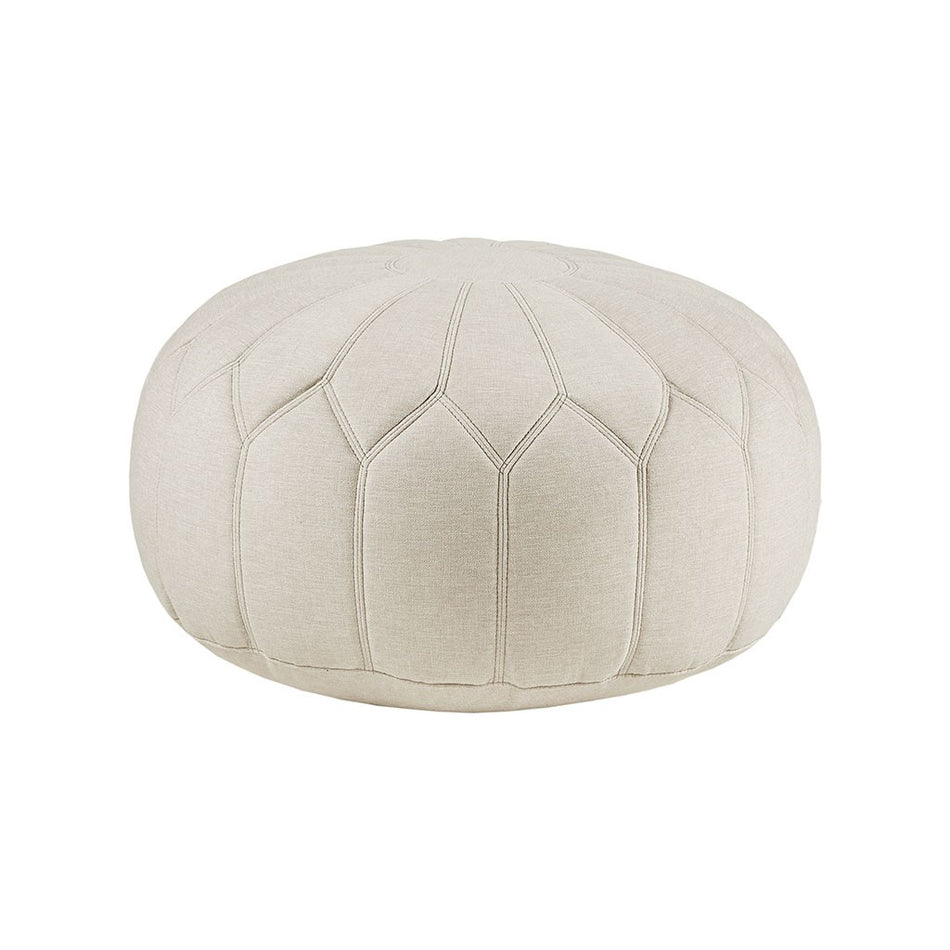 Kelsey Round Pouf Ottoman - Tan