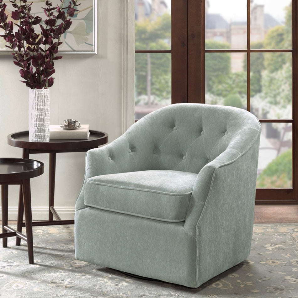 Madison Park Calvin Swivel Chair - Light Blue