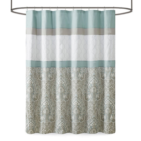 510 Design Shawnee Printed and Embroidered Shower Curtain - Seafoam - 72x72"