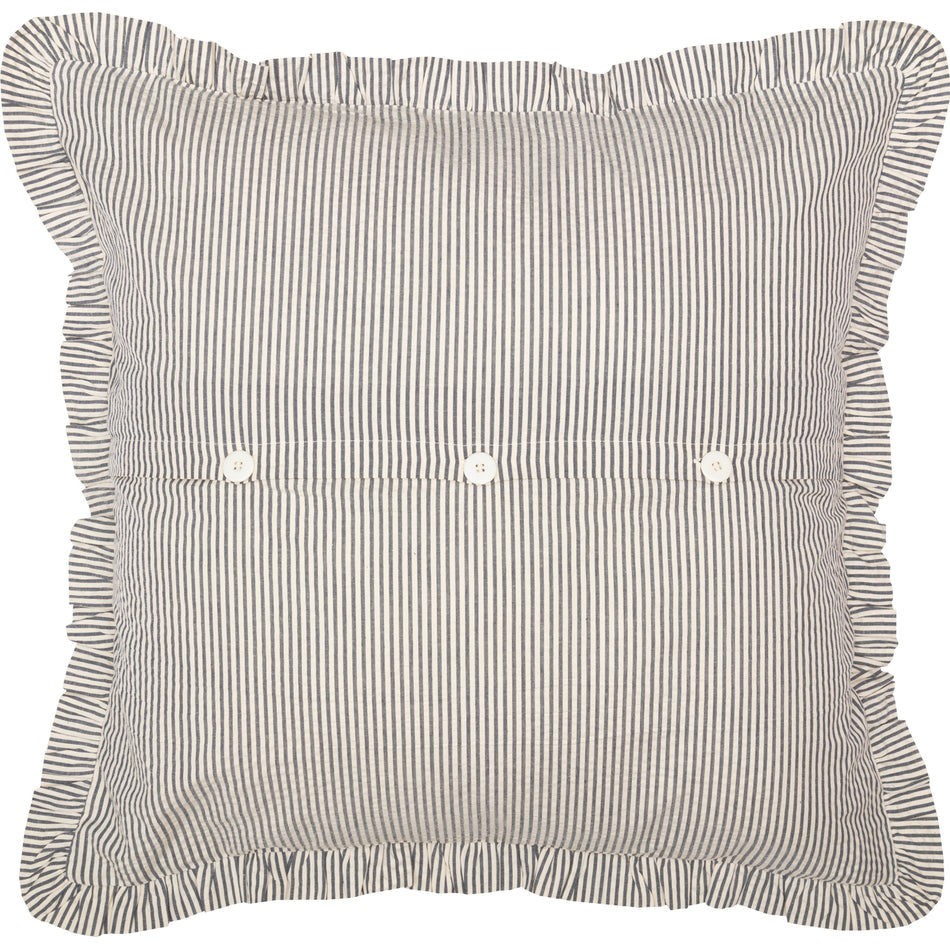 April & Olive Hatteras Seersucker Blue Ticking Stripe Fabric Euro Sham 26x26 By VHC Brands