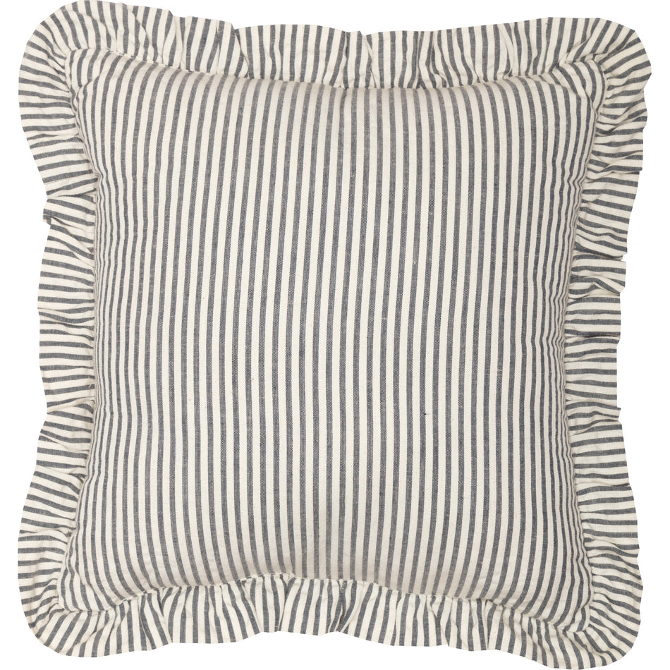 April & Olive Hatteras Seersucker Blue Ticking Stripe Fabric Pillow 12x12 By VHC Brands
