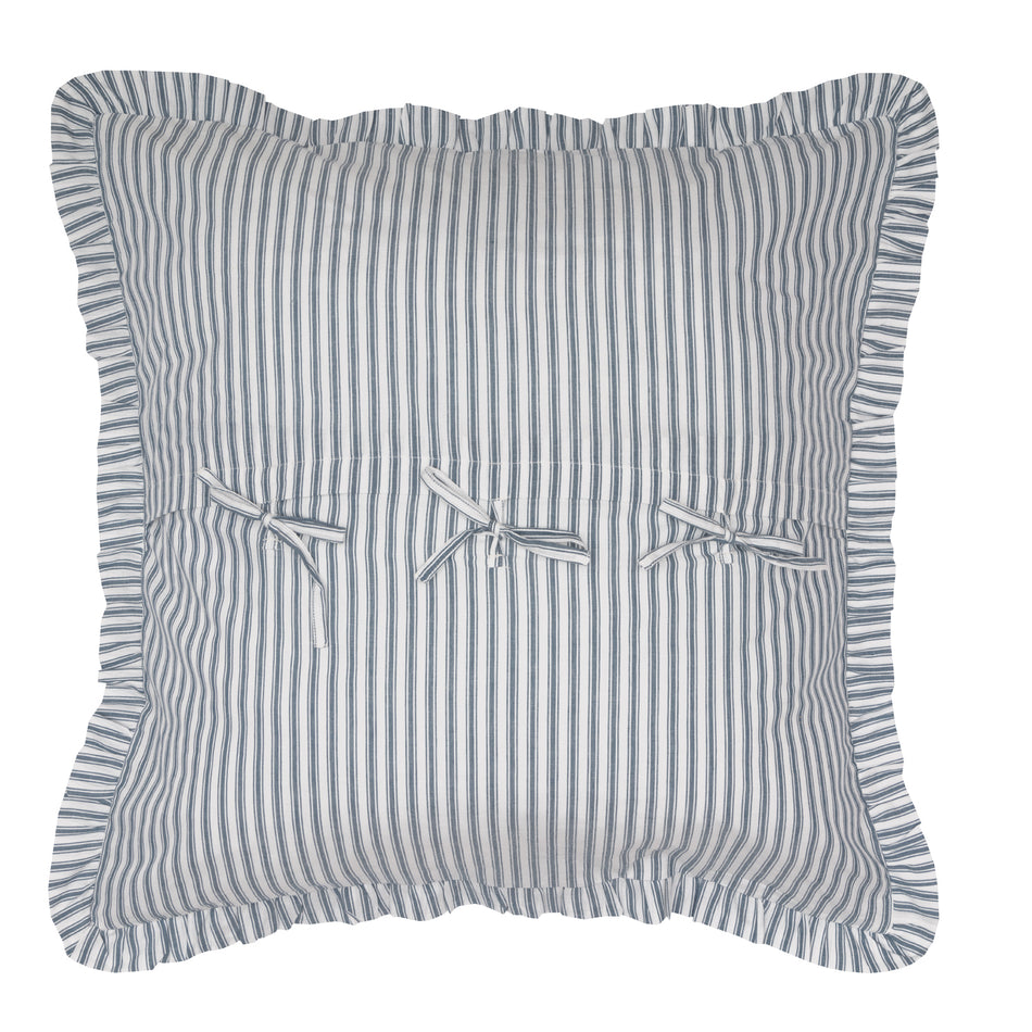 April & Olive Sawyer Mill Blue Ticking Stripe Fabric Euro Sham 26x26 By VHC Brands