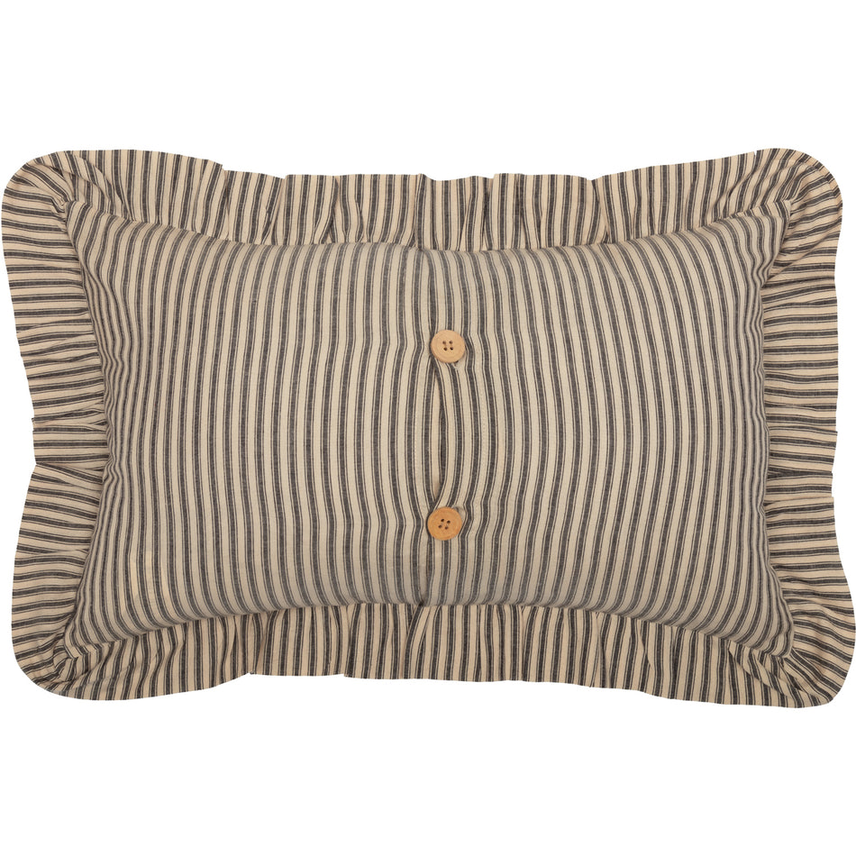April & Olive Sawyer Mill Charcoal Ticking Stripe Fabric Pillow 14x22 By VHC Brands