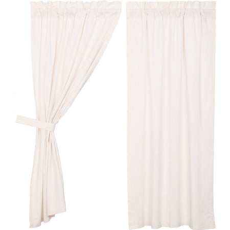 April & Olive Simple Life Flax Antique White Short Panel Set of 2 63x36 By VHC Brands