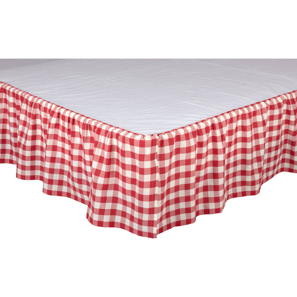 April & Olive Annie Buffalo Red Check King Bed Skirt 78x80x16 By VHC Brands