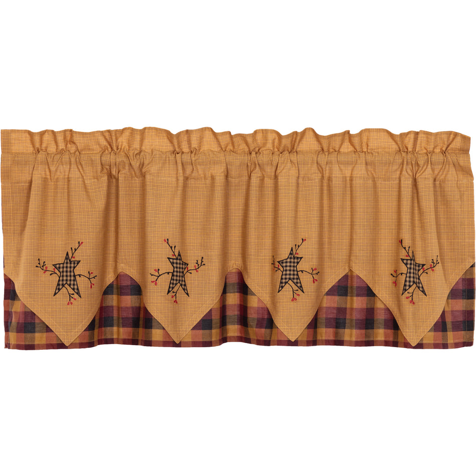 Mayflower Market Heritage Farms Primitive Star and Pip Valance Layered 20x60 By VHC Brands