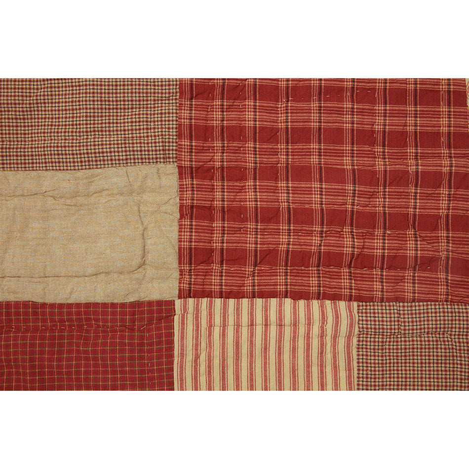 April & Olive Rory Schoolhouse Red Luxury King Quilt 120Wx105L By VHC Brands