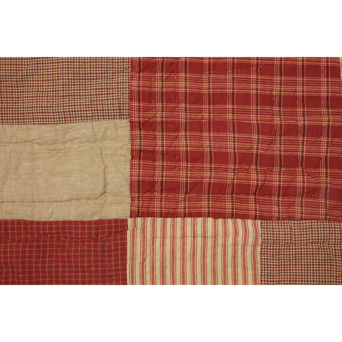 April & Olive Rory Schoolhouse Red Luxury King Quilt 120Wx105L By VHC Brands