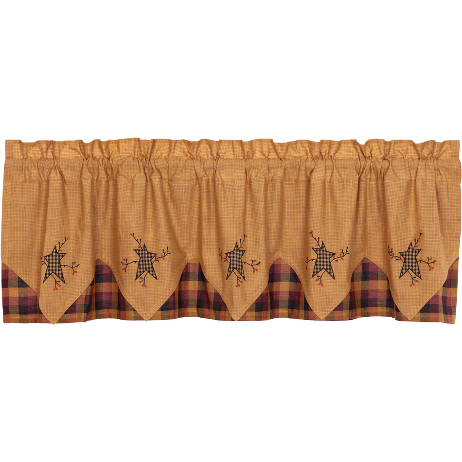 Mayflower Market Heritage Farms Primitive Star and Pip Valance Layered 20x72 By VHC Brands