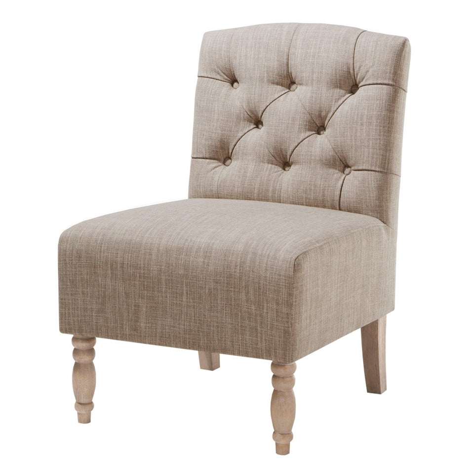 Lola Tufted Armless Chair - Beige