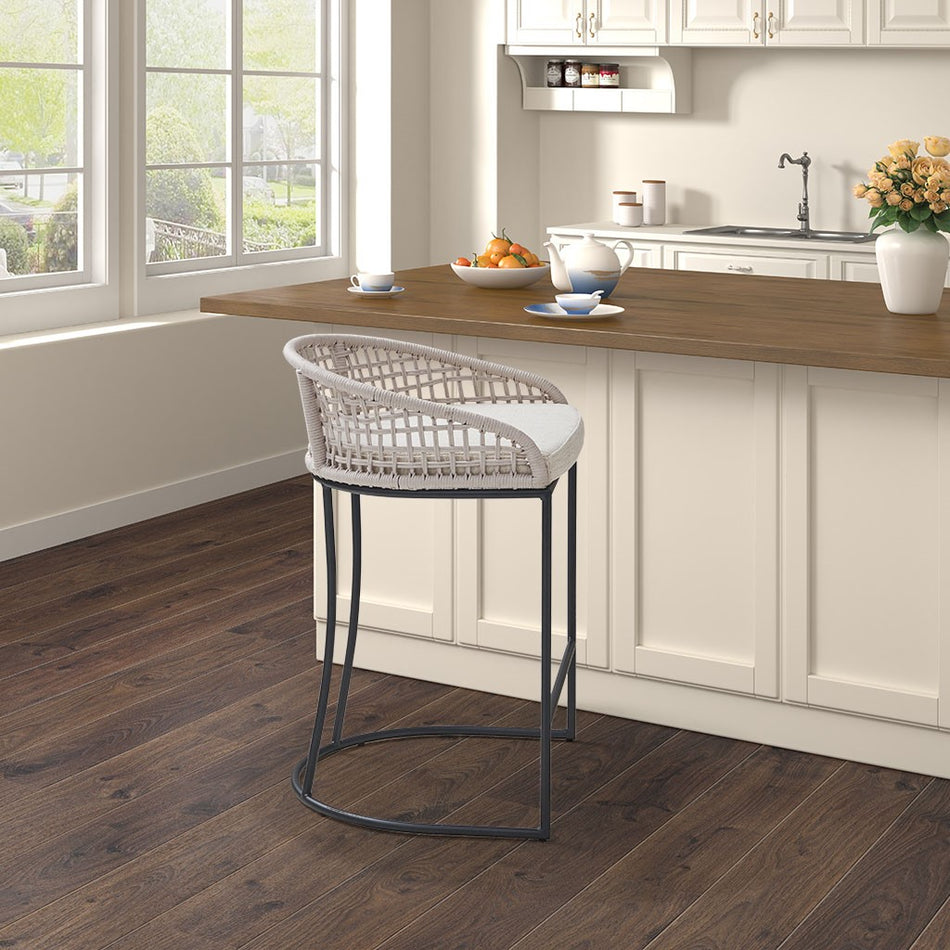 Madison Park Hermosa Woven Counter Stool 25" - Natural