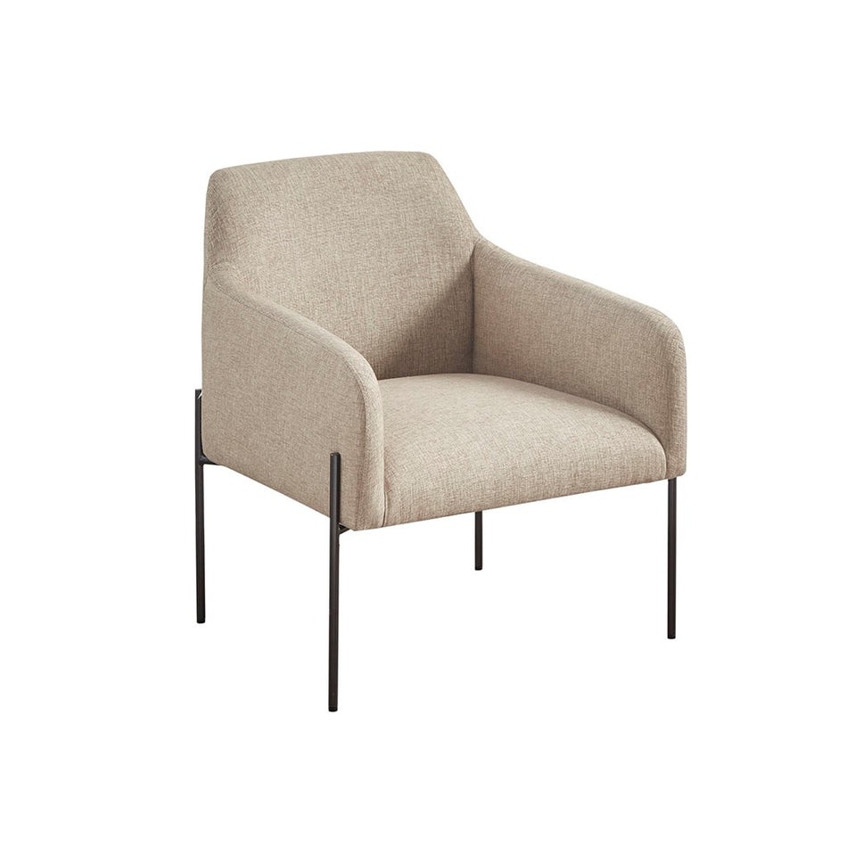 Calder Metal Leg Accent Chair - Beige