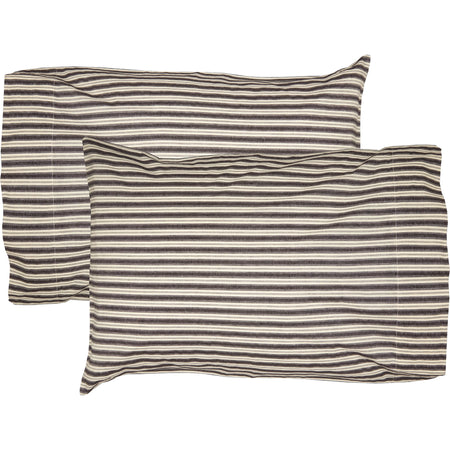 April & Olive Ashmont Ticking Stripe Standard Pillow Case Set of 2 21x30 By VHC Brands