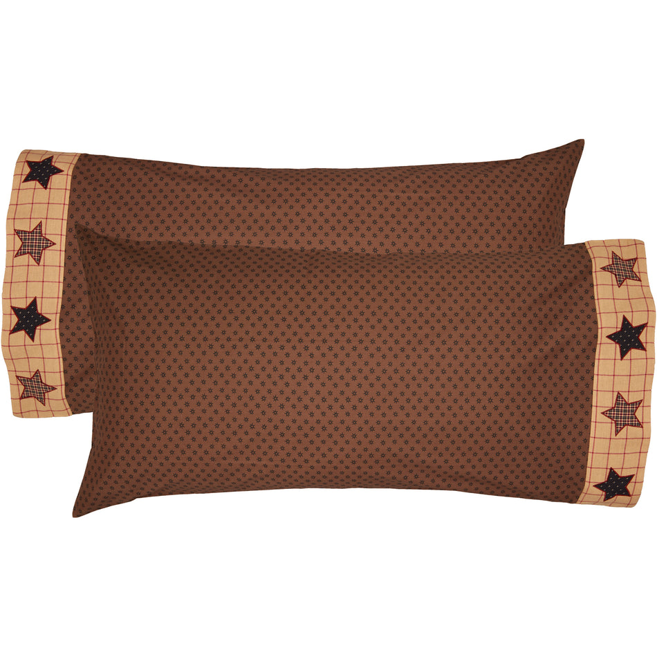 Mayflower Market Bingham Star King Pillow Case Set of 2 21x40 By VHC Brands