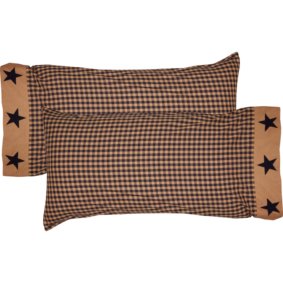 Mayflower Market Teton Star King Pillow Case w/Applique Star Set of 2 21x40 By VHC Brands