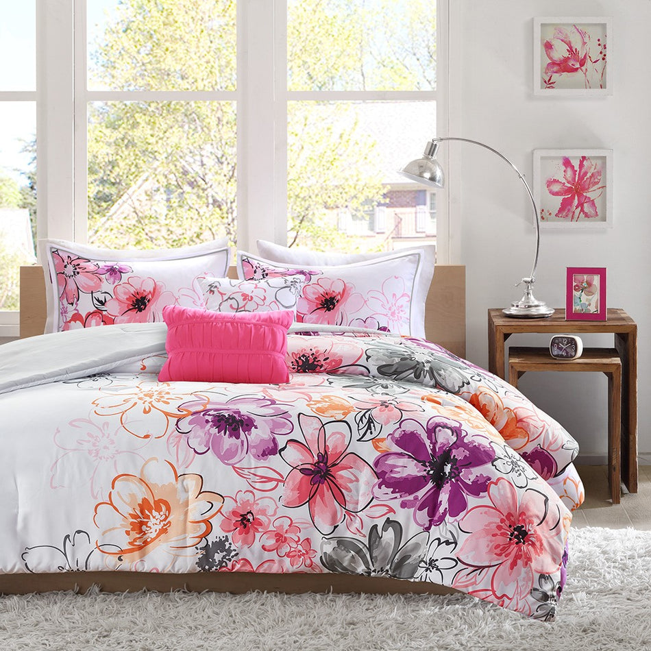Olivia Comforter Set - Pink - Full Size / Queen Size