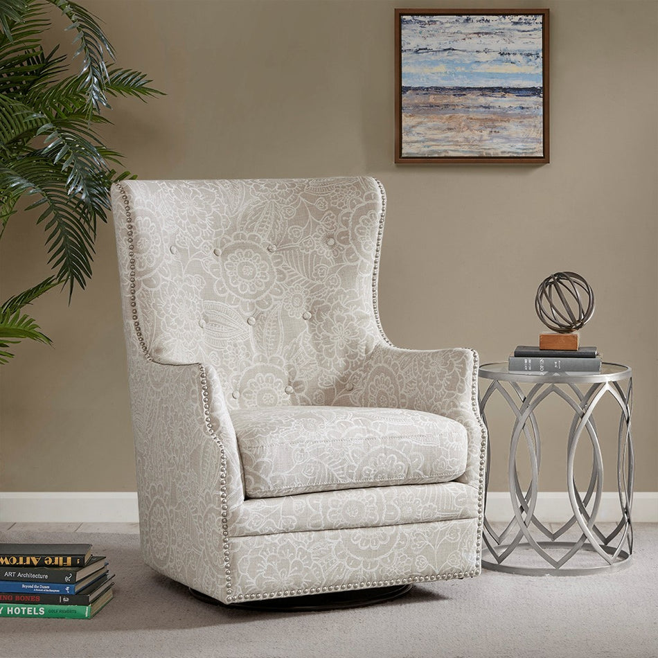 Madison Park Ella Swivel Glider Chair - Cream