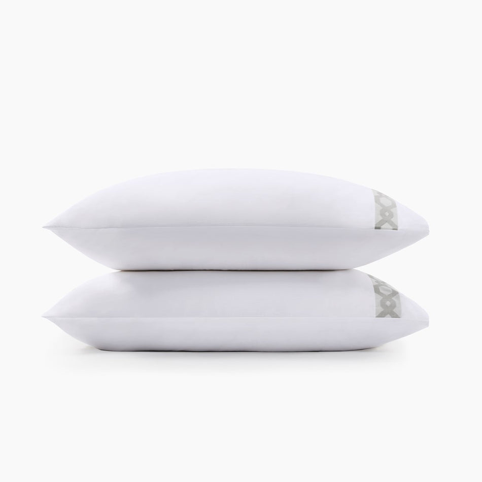 Croscill Signature Hem 300TC Cotton Pillowcases - Grey  - Standard Size Shop Online & Save - ExpressHomeDirect.com