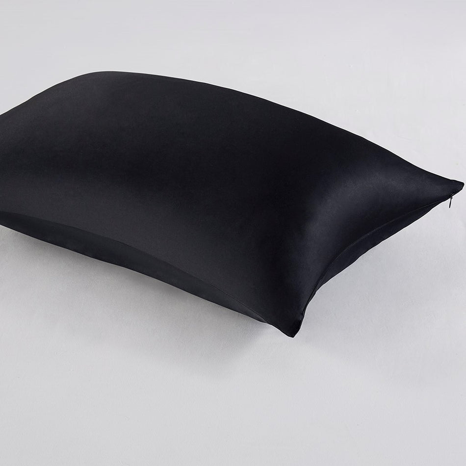 Madison Park Silk 100% Mulberry Single Pillowcase - Black - Queen Size