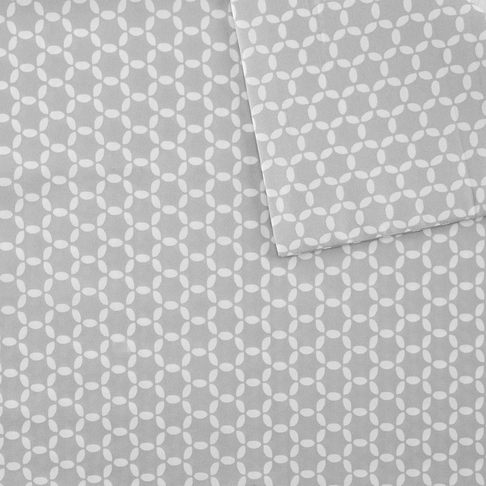 3M Microcell Print All Season Lightweight Sheet Set - Grey - Queen Size