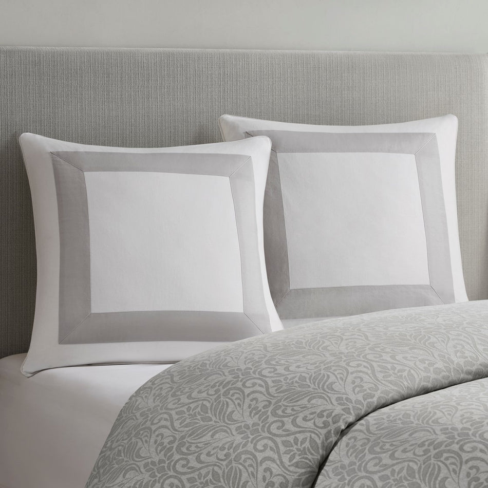 Croscill Home Perla European Pillow Sham - Grey  - 26x26" Shop Online & Save - ExpressHomeDirect.com