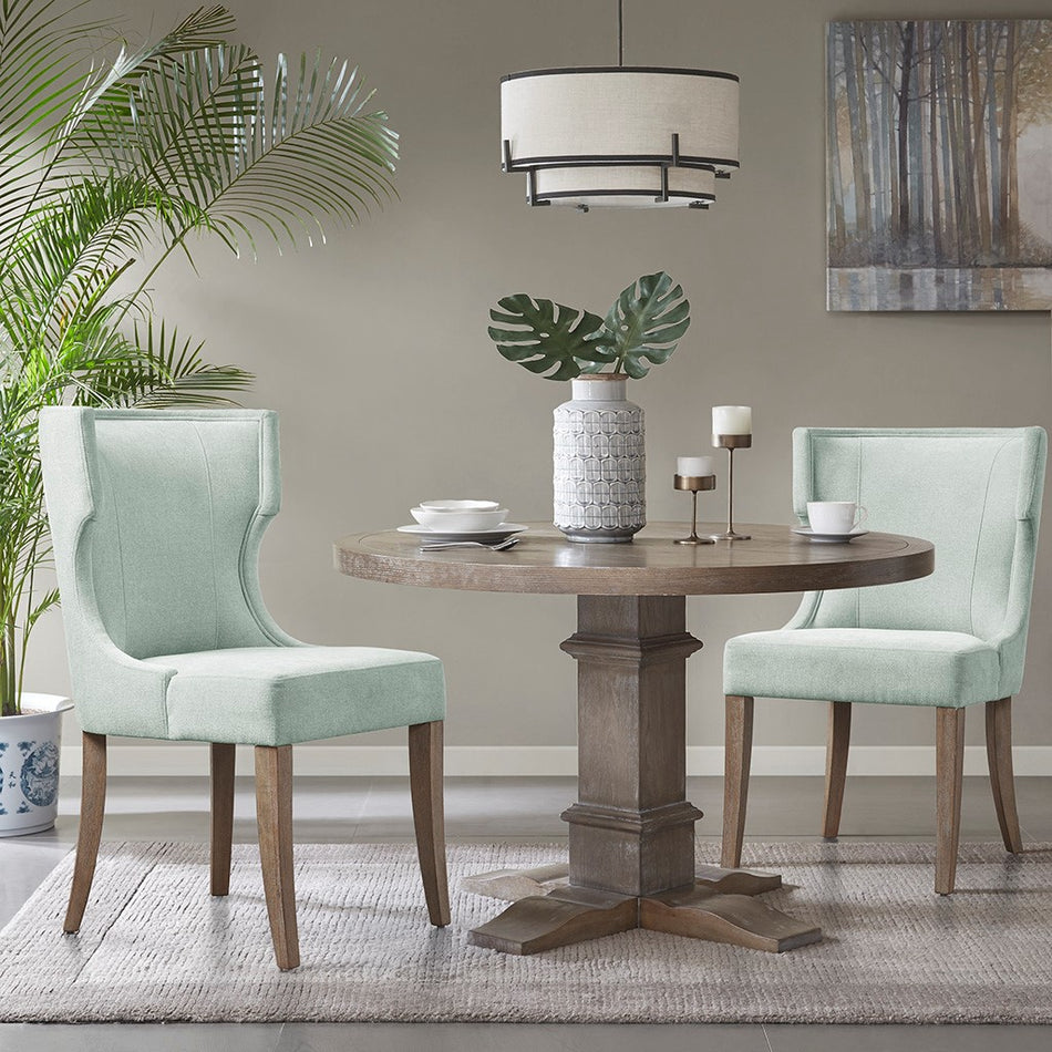Madison Park Carson Upholstered Wingback Dining Chair - Light Sage Green