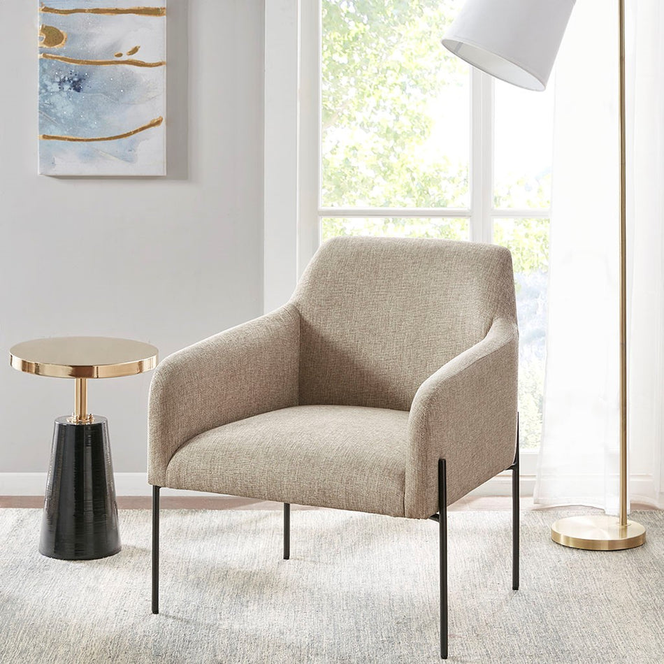 Madison Park Calder Metal Leg Accent chair - Beige