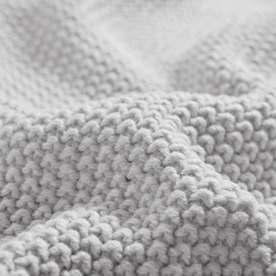Bree Knit Blanket - Grey - Full Size / Queen Size