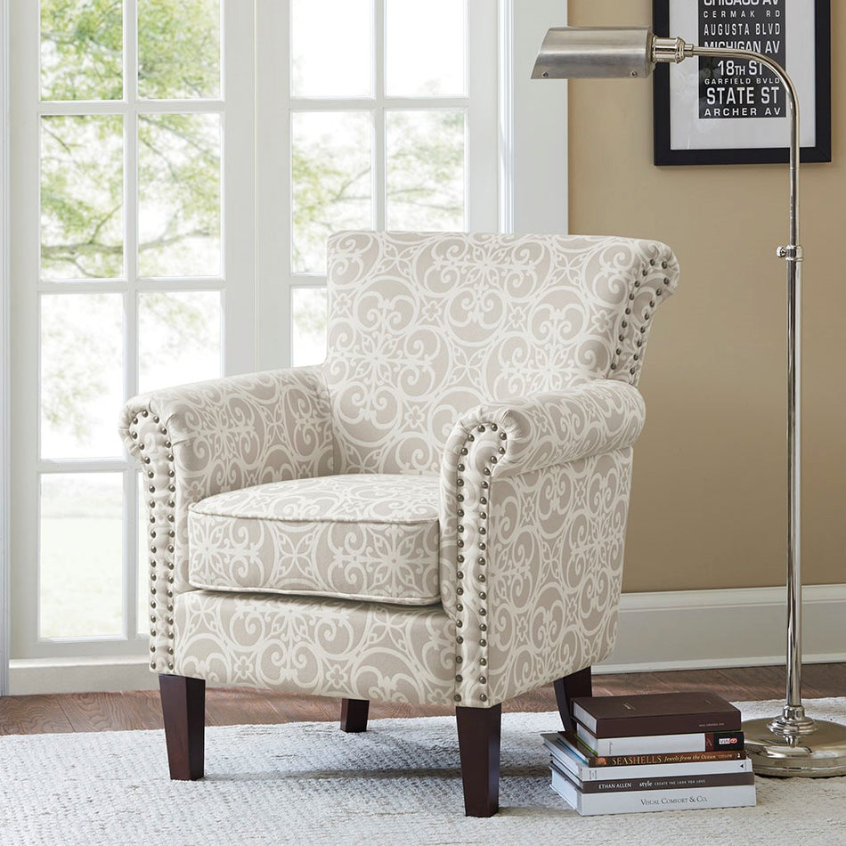 Madison Park Brooke Tight Back Club Chair - Natural