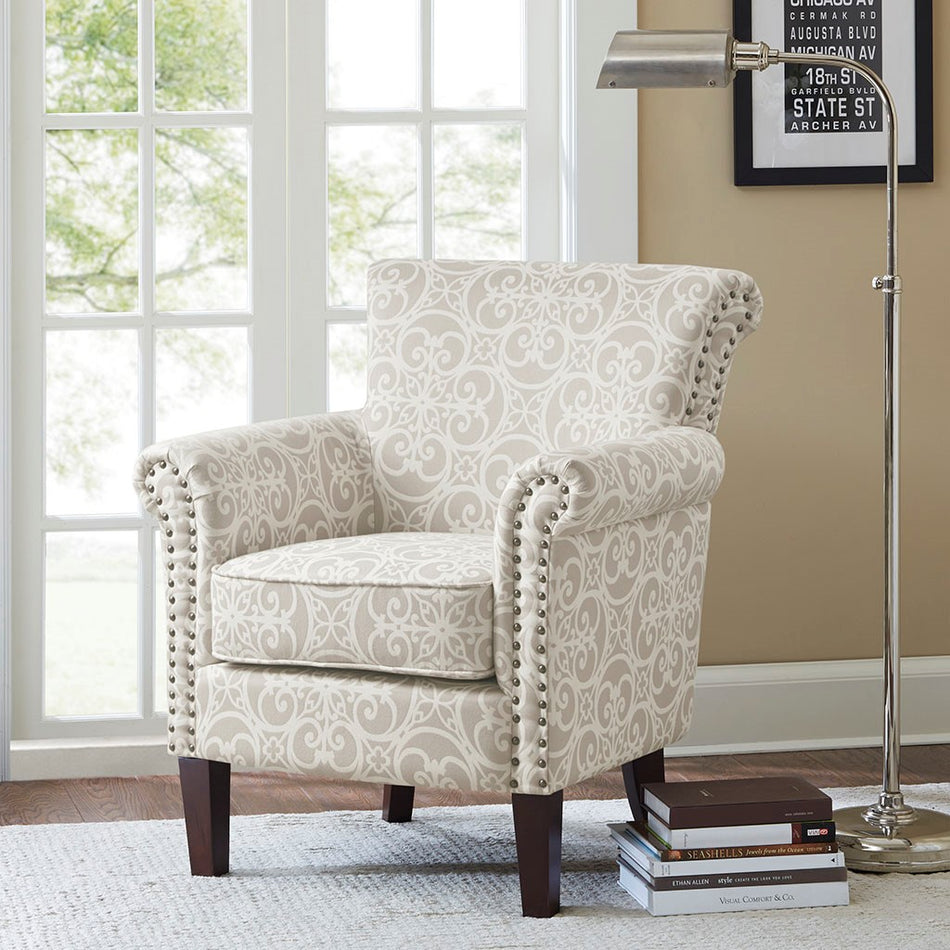 Madison Park Brooke Tight Back Club Chair - Natural 