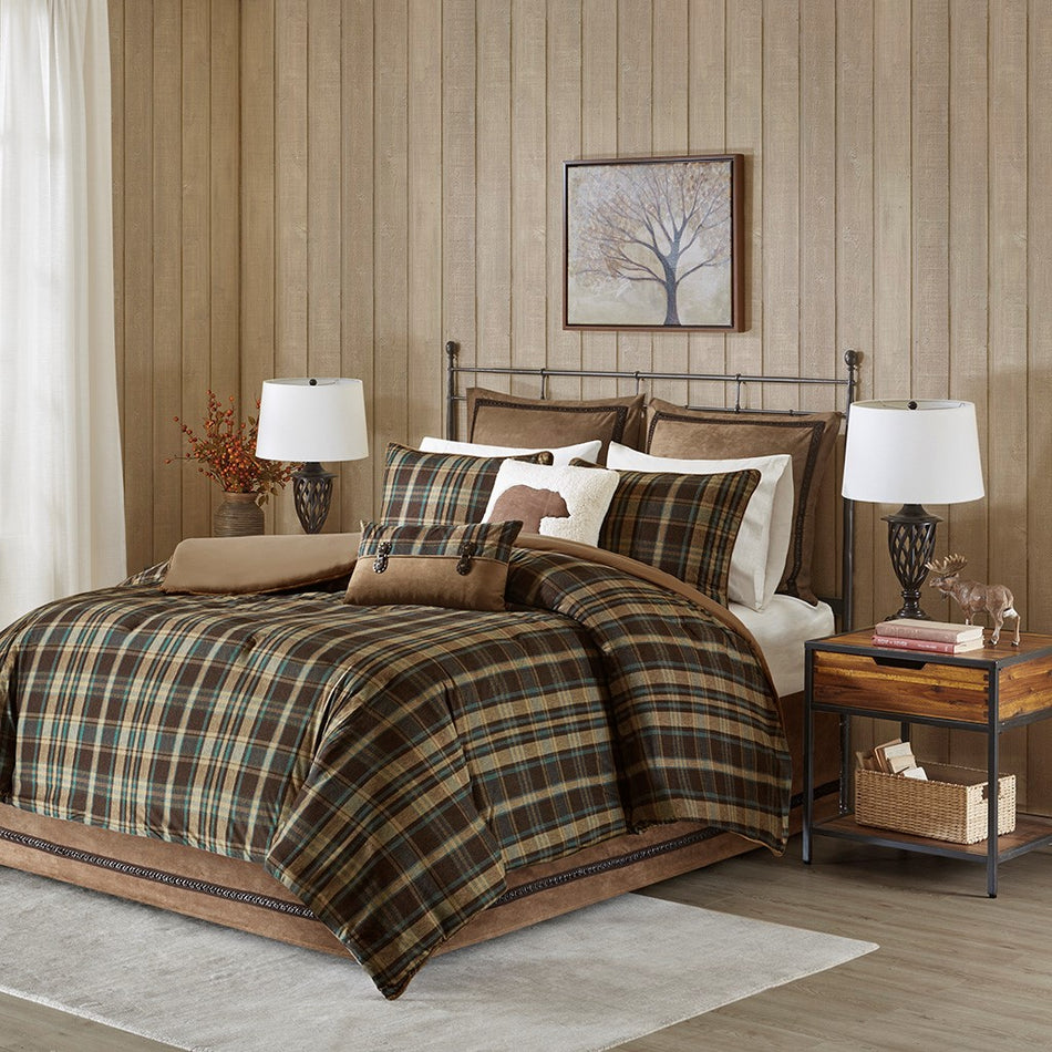 Woolrich Hadley Plaid Oversized Cozy Spun Comforter Set - Multicolor - Queen Size