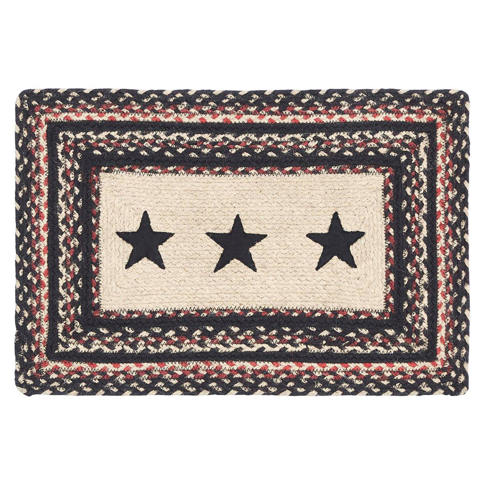 Mayflower Market Colonial Star Jute Rect Placemat 12x18 By VHC Brands