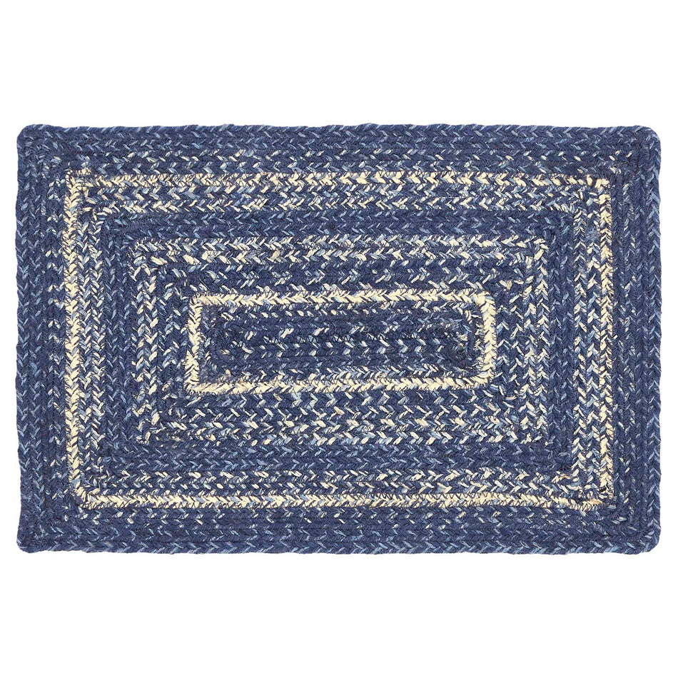 April & Olive Great Falls Blue Jute Rect Placemat 10x15 By VHC Brands