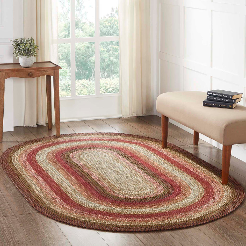 Mayflower Market Ginger Spice Jute Rug Oval w/ Pad 60x96 By VHC Brands