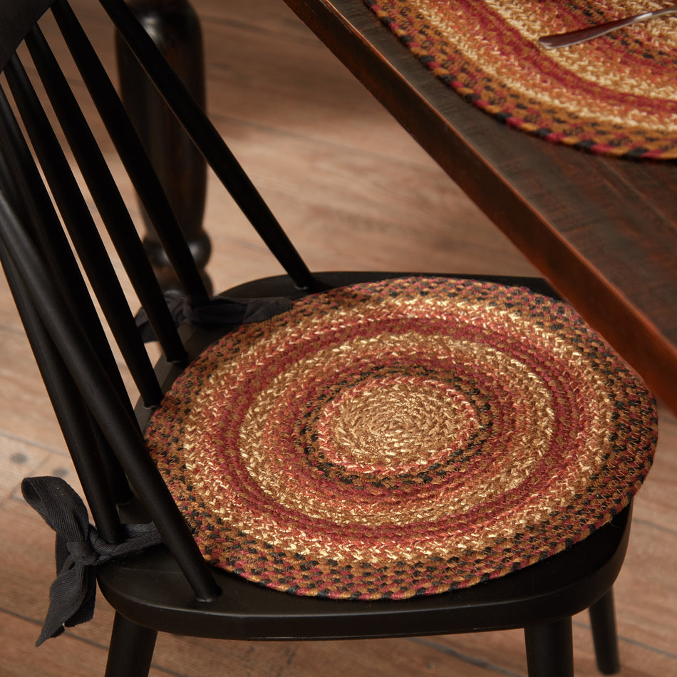 Mayflower Market Ginger Spice Jute Chair Pad 15 inch Diameter By VHC Brands