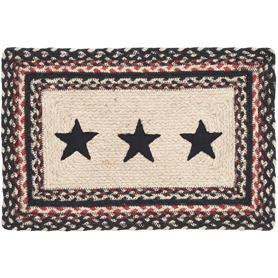 Mayflower Market Colonial Star Jute Rect Placemat 10x15 By VHC Brands