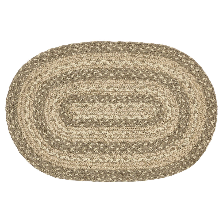 April & Olive Cobblestone Jute Oval Placemat 12x18 By VHC Brands