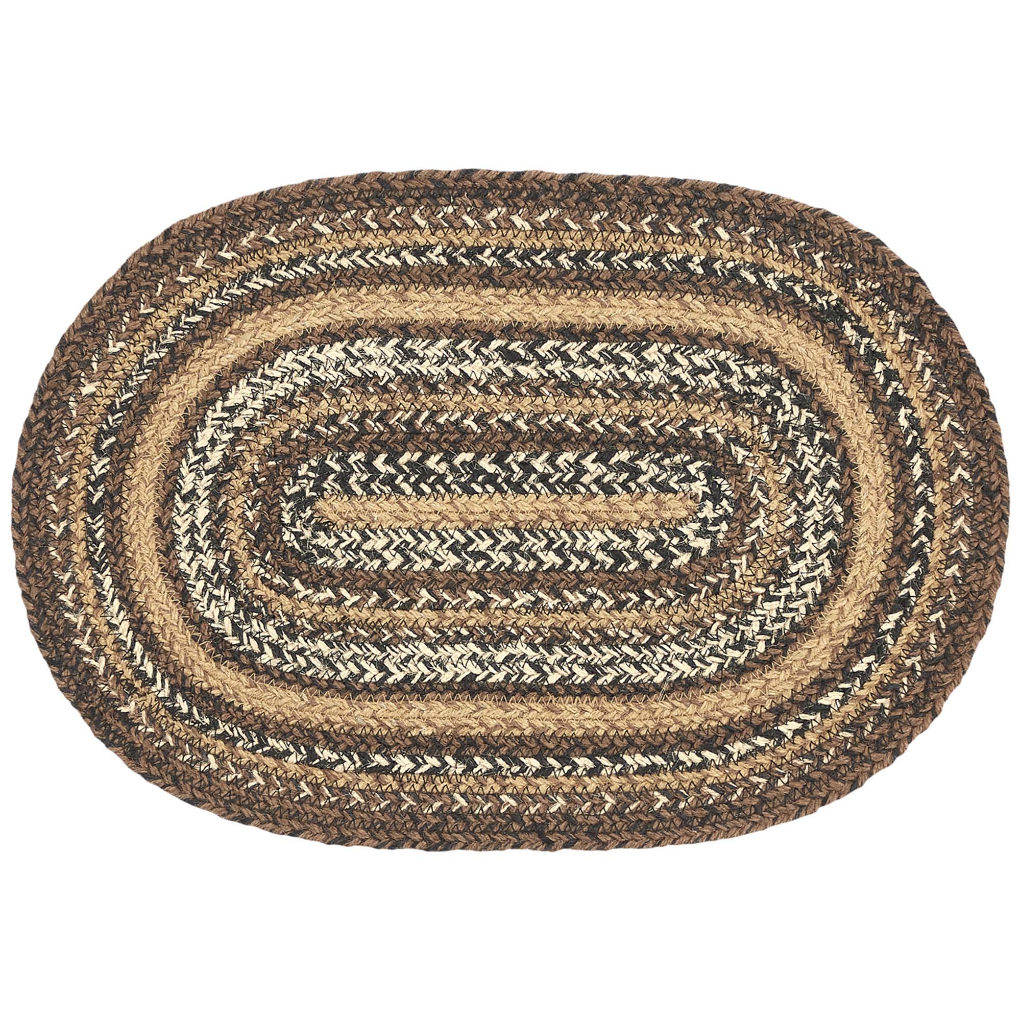 Oak & Asher Espresso Jute Oval Placemat 12x18 By VHC Brands